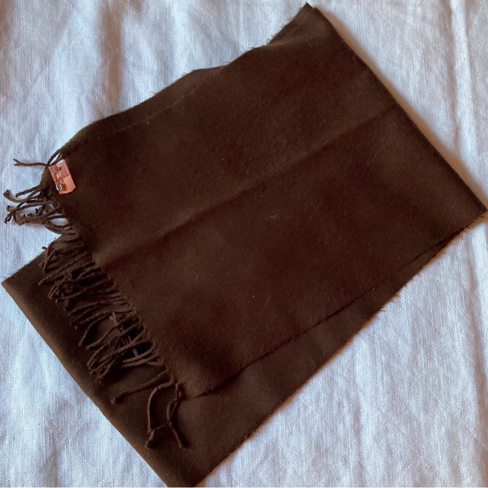 Unisex ultra soft chocolate brown super soft self fringed muffler scarf